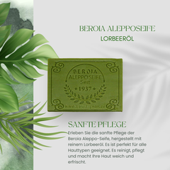 Beroia® Originale Aleppo Seife 1 x 125g traditionell & handgemacht für Haut & Haar