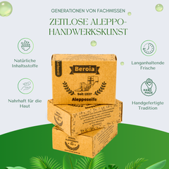 Beroia® Originale Aleppo Seife 1 x 125g traditionell & handgemacht für Haut & Haar