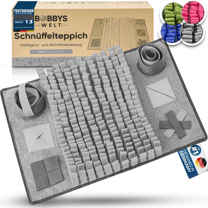 BOBBYS WELT® Schnüffelteppich [Testsieger] für Hunde & Katzen + GRATIS E-Book - Interaktives bissfestes Intelligenzspielzeug zur Förderung und Auslastung | Grün
